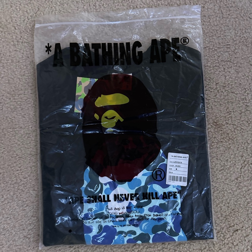 A Bathing Ape Black and Blue Graphic T-Shirt - Picture 7 of 8